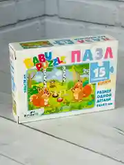 Мозаика пазл развивающая игра для малышей мини 15 зверушки лесные белочка белка домашние