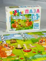 Мозаика пазл развивающая игра для малышей мини 15 зверушки лесные белочка белка домашние