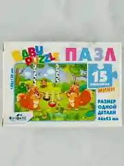 Мозаика пазл развивающая игра для малышей мини 15 зверушки лесные белочка белка домашние
