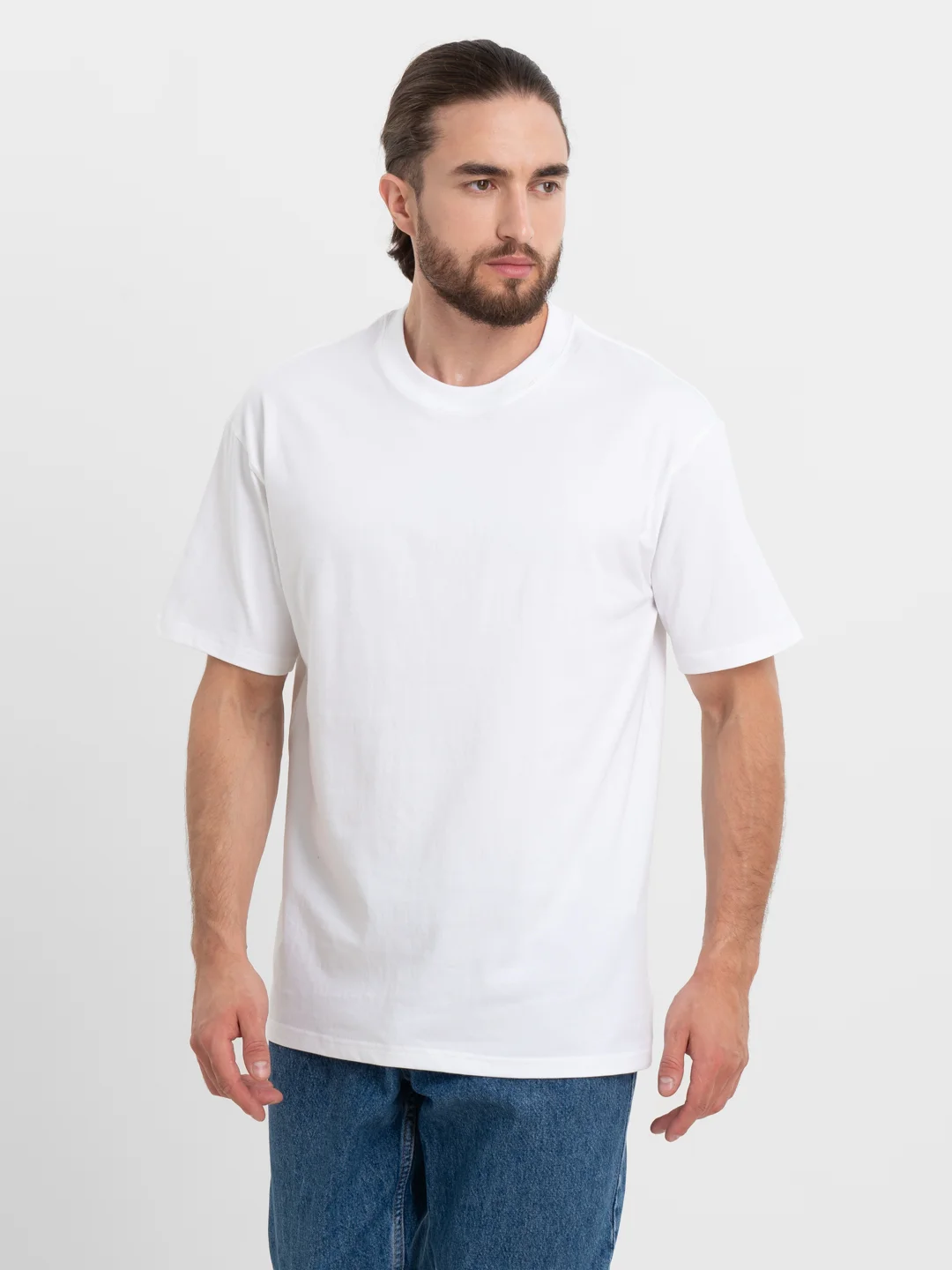 Белый футболка OVERSIZE унисекс однотонная из 100% хлопка