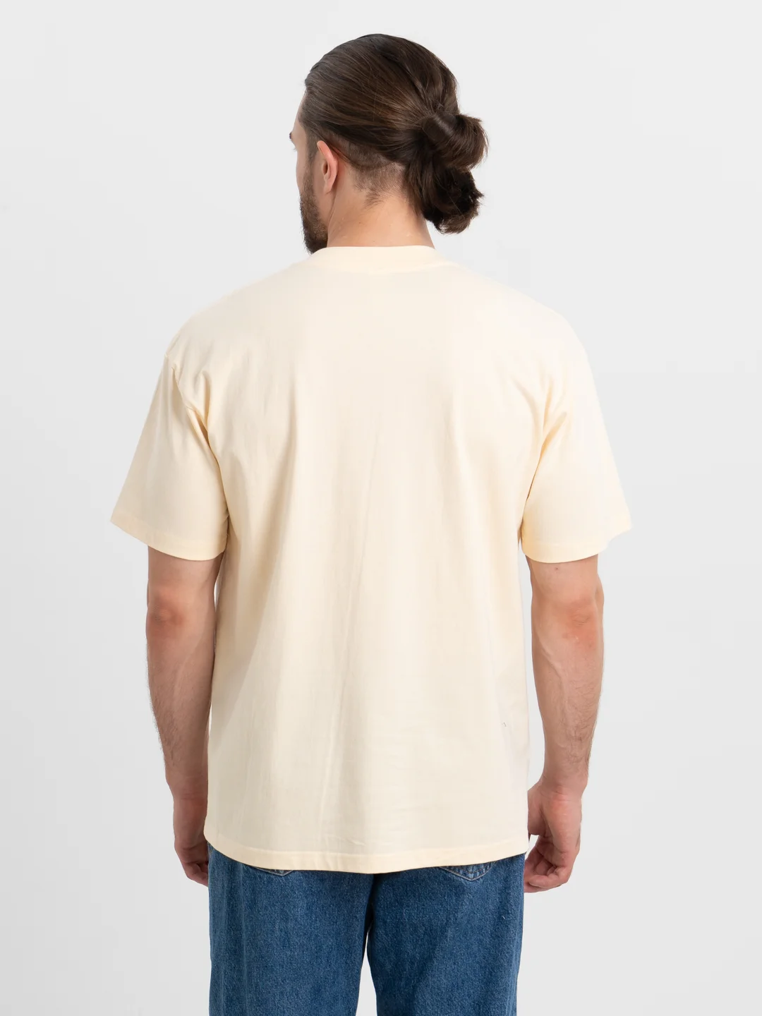 Бежевый футболка OVERSIZE унисекс однотонная из 100% хлопка