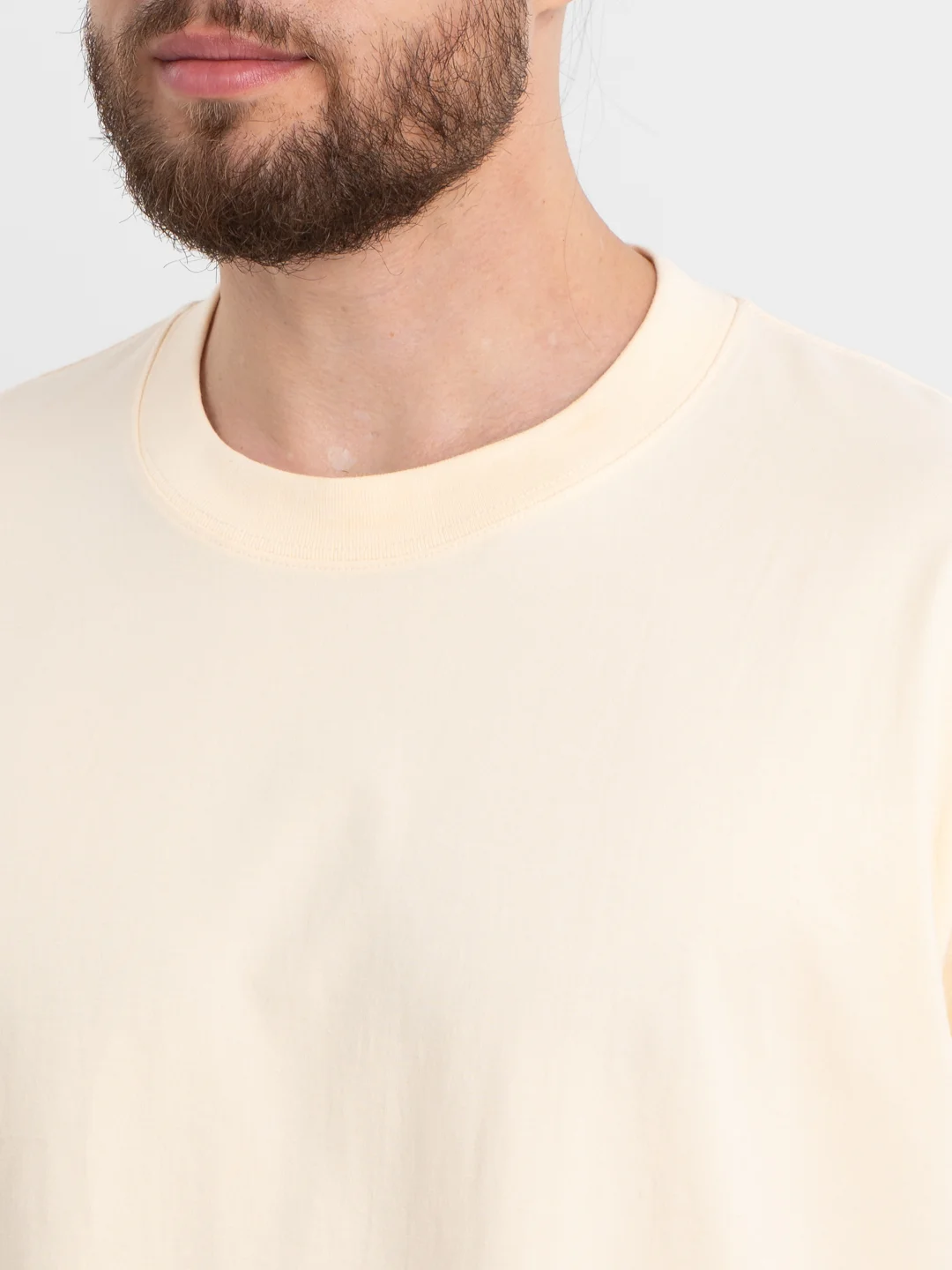 Бежевый футболка OVERSIZE унисекс однотонная из 100% хлопка