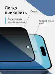 Черный 1-2 шт стекло для iPhone 15 Pro Max защитное ROSCO олеофобное покрытие, матовое, антишпион