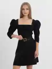 Черный платье женское двойка: топ и платье