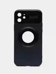 Черный чехол на iPhone 12/13/14/15/Pro/Max/Plus c Magsafe
