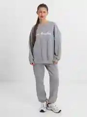 Серый костюм спортивный, прогулочный женский: толстовка и штаны