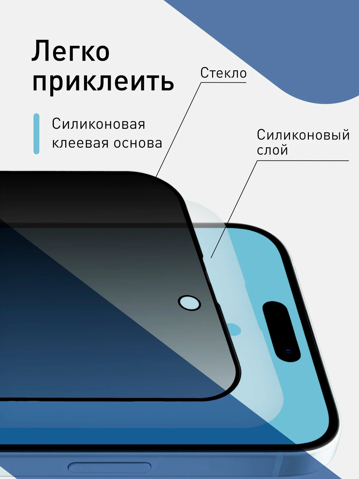 Черный 1-2шт стекло для iPhone 15 Plus защитное ROSCO олеофобное покрытие матовое антишпион рамка