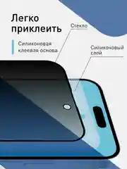 Черный 1-2шт стекло для iPhone 15 Plus защитное ROSCO олеофобное покрытие матовое антишпион рамка