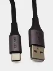 Черный кабель зарядный для быстрой зарядки плетеный 6 А Type-C USB зарядное устройство тайпси