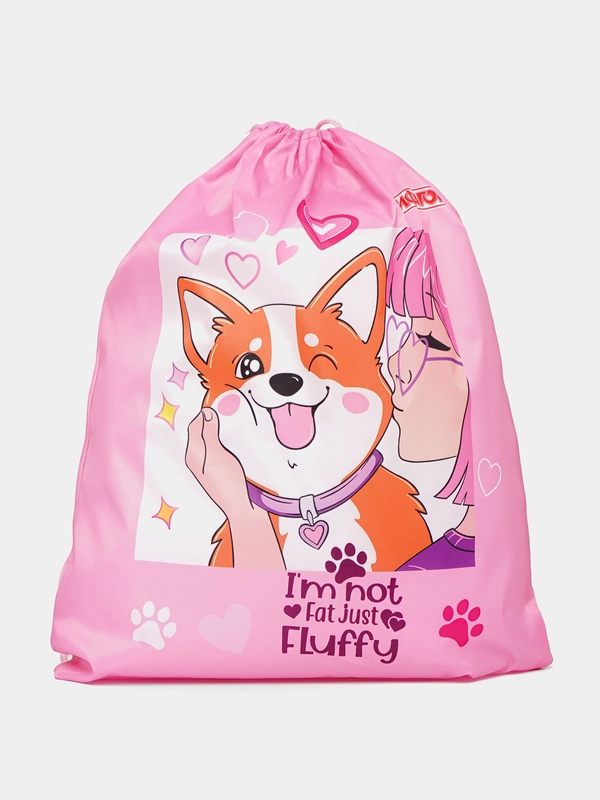 Мешок для обуви Пифагор Fluffy akita, сумка для сменки в школу, чехол 1 отделение