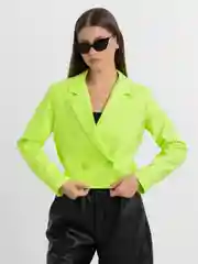 Салатовый стильный кроп пиджак