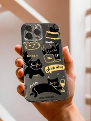 Чехол для iPhone 11 12 13 14 15 Pro Max 7 8 XR X XS Plus с принтом айфон прозрачный коты
