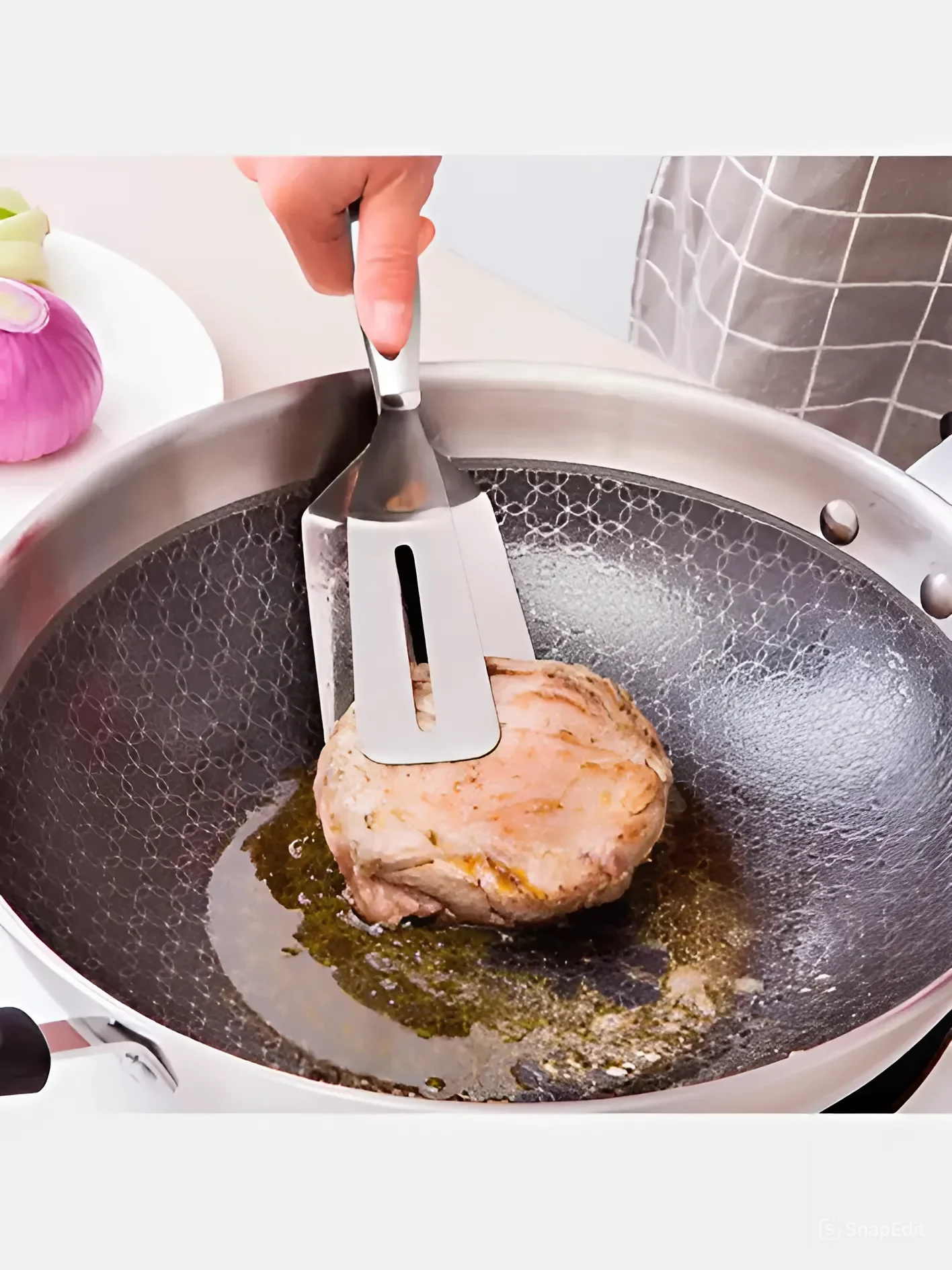 Лопатка кулинарные из нержавеющей стали, щипцы для стейка, мясо