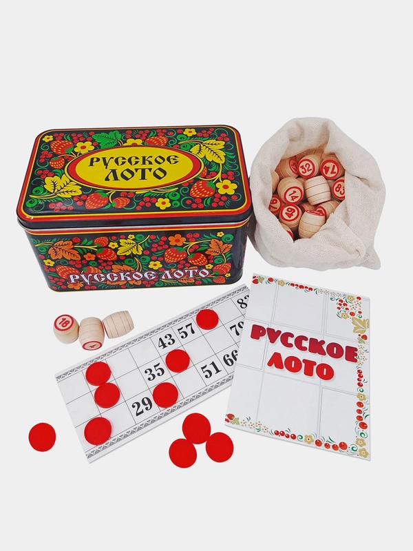 Русское лото в жестяной коробке Нескучные игры