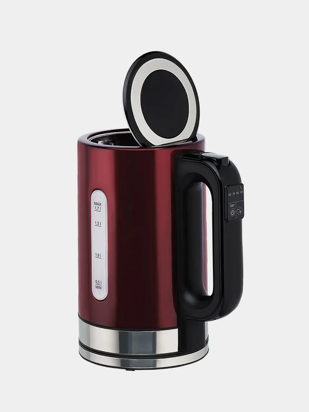 Электрический чайник SCARLETT SC-EK21S78, 2200 Вт, сталь, красный, 1,7 л