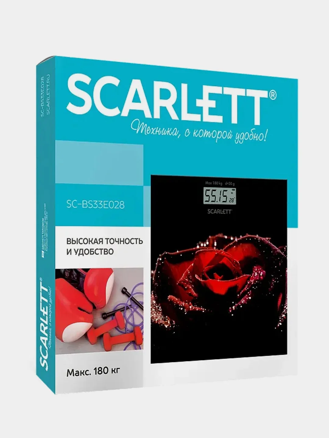 Весы напольные SCARLETT SC-BS33E028, стекло, рисунок, 180 кг