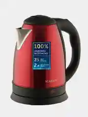 Электрический чайник SCARLETT SC-EK21S76, сталь, красный, 2 л, 1800 Вт