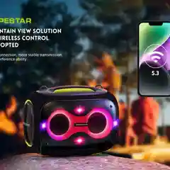 Портативная Bluetooth колонка HOPESTAR Party Box c двумя микрофонами и RGB подсветкой