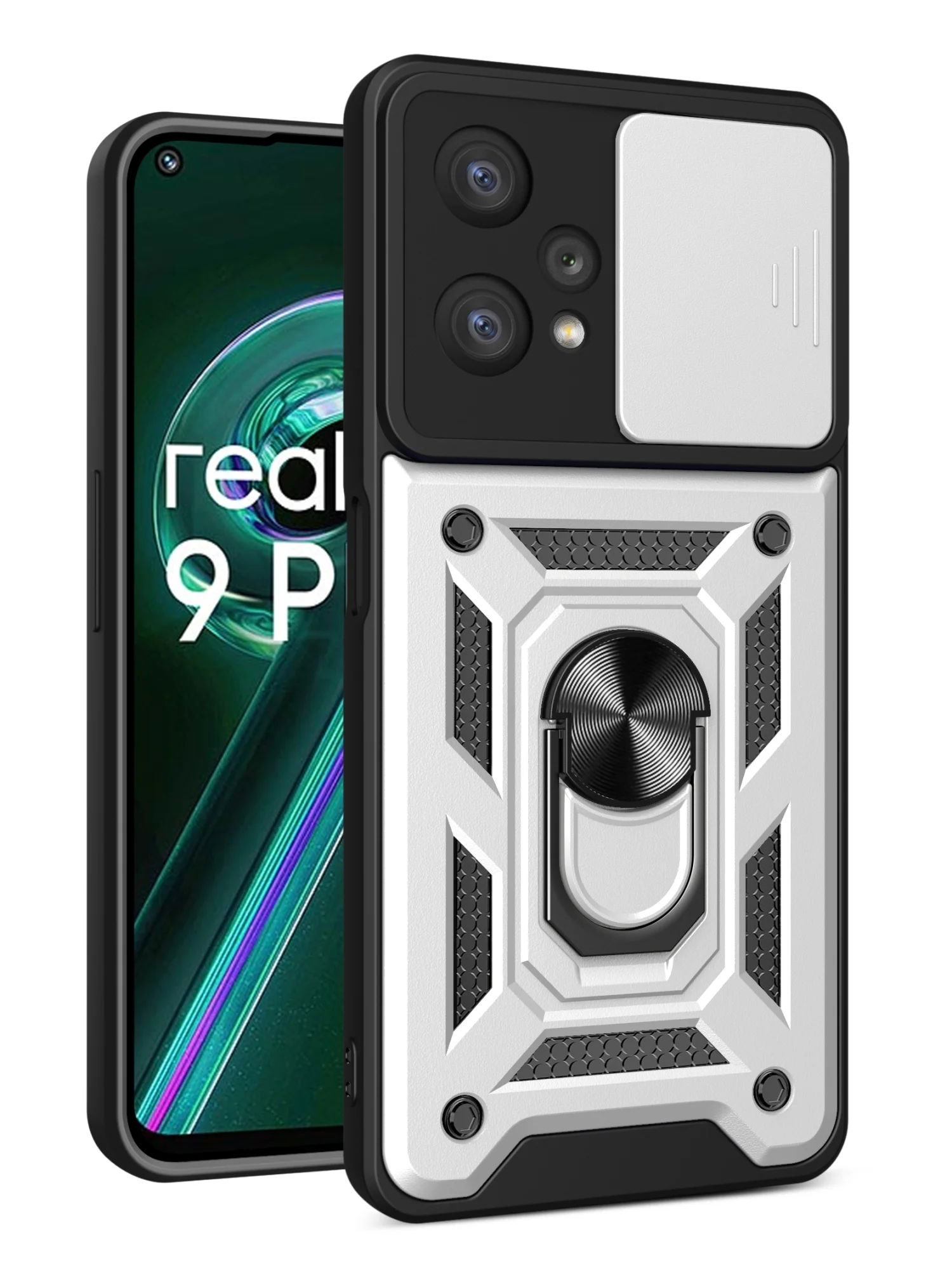 Серебряный чехол противоударный armors для Realme 9 Pro и Realme 9 5G / Реалми 9 Про и Реалми 9 5G