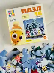 Деский пазл Развивающая мозаика Логическая игра из мультика Цветняшки котенок цыпленок лис