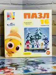 Деский пазл Развивающая мозаика Логическая игра из мультика Цветняшки котенок цыпленок лис