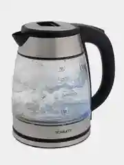Электрический чайник SCARLETT SC-EK27G40, стекло, серебристый, 1,8 л, 1800 Вт
