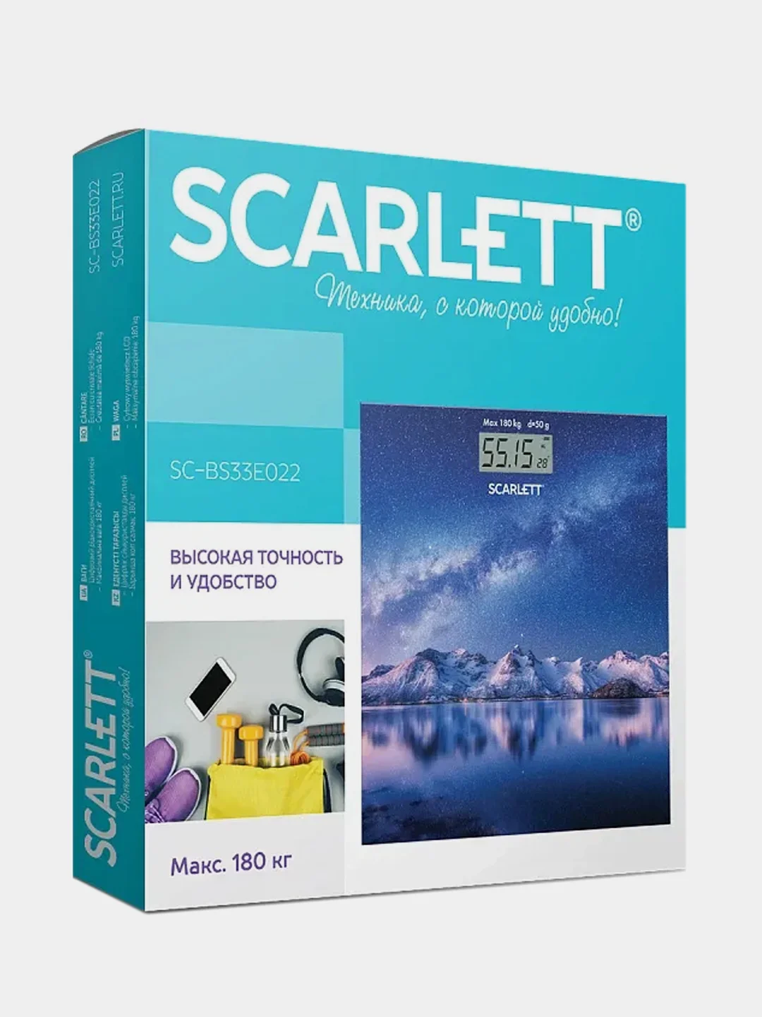Весы напольные SCARLETT SC-BS33E022, 180 кг, рисунок
