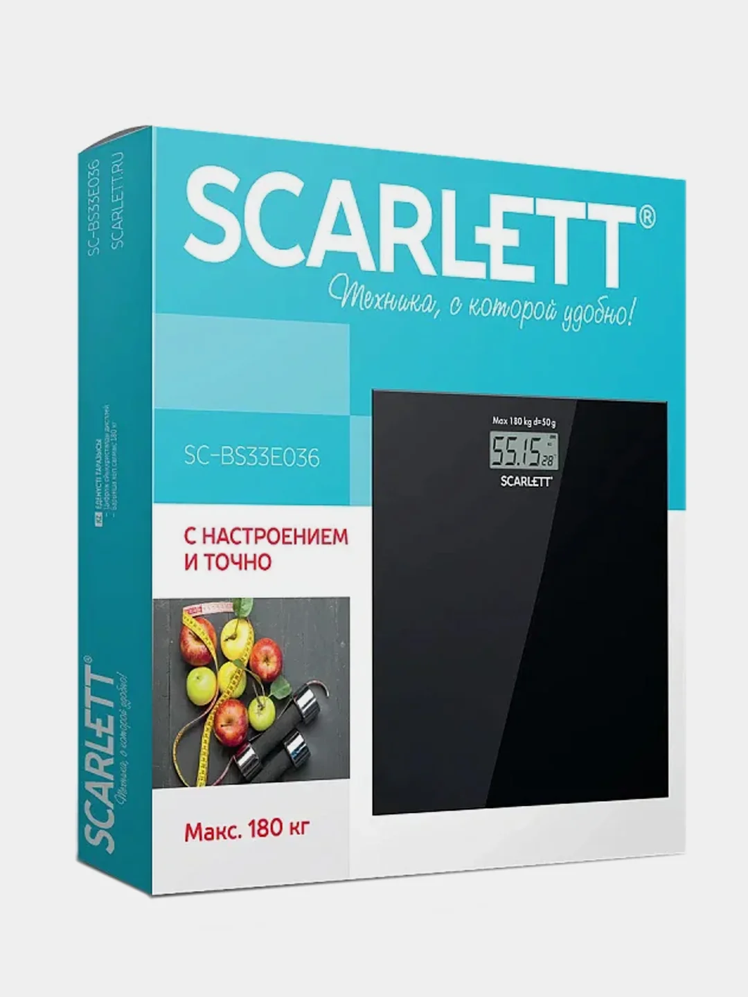 Весы напольные SCARLETT SC-BS33E036, 180 кг, черный