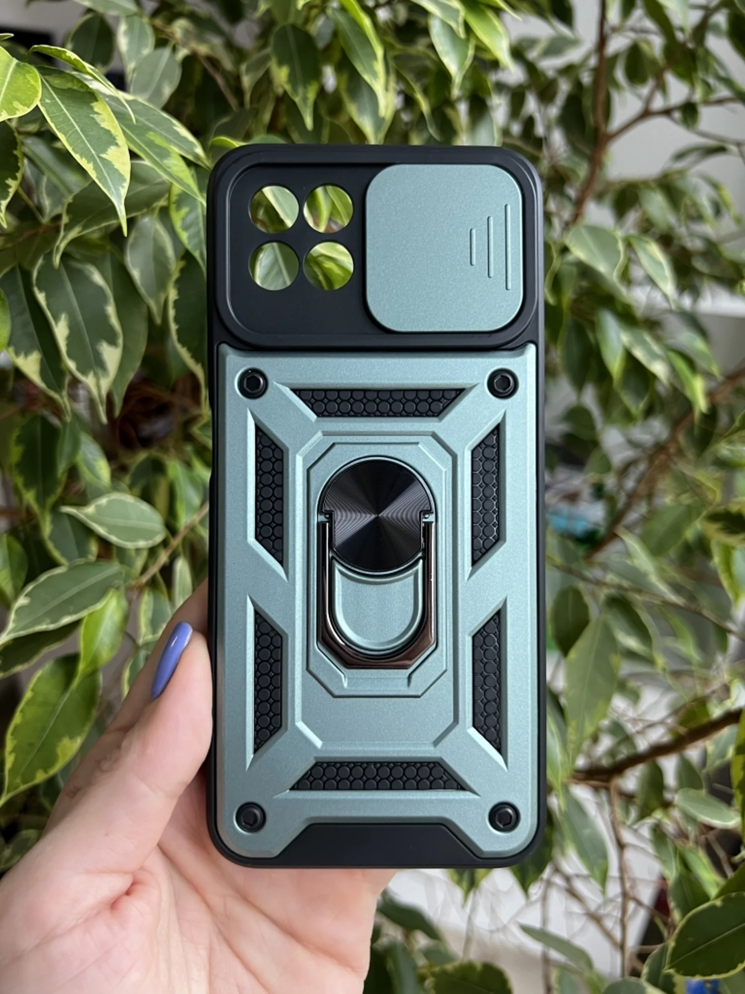 Зеленый чехол противоударный armors для Realme 8i и Narzo 50 4G / Реалми 8i и Нарзо 50 4G
