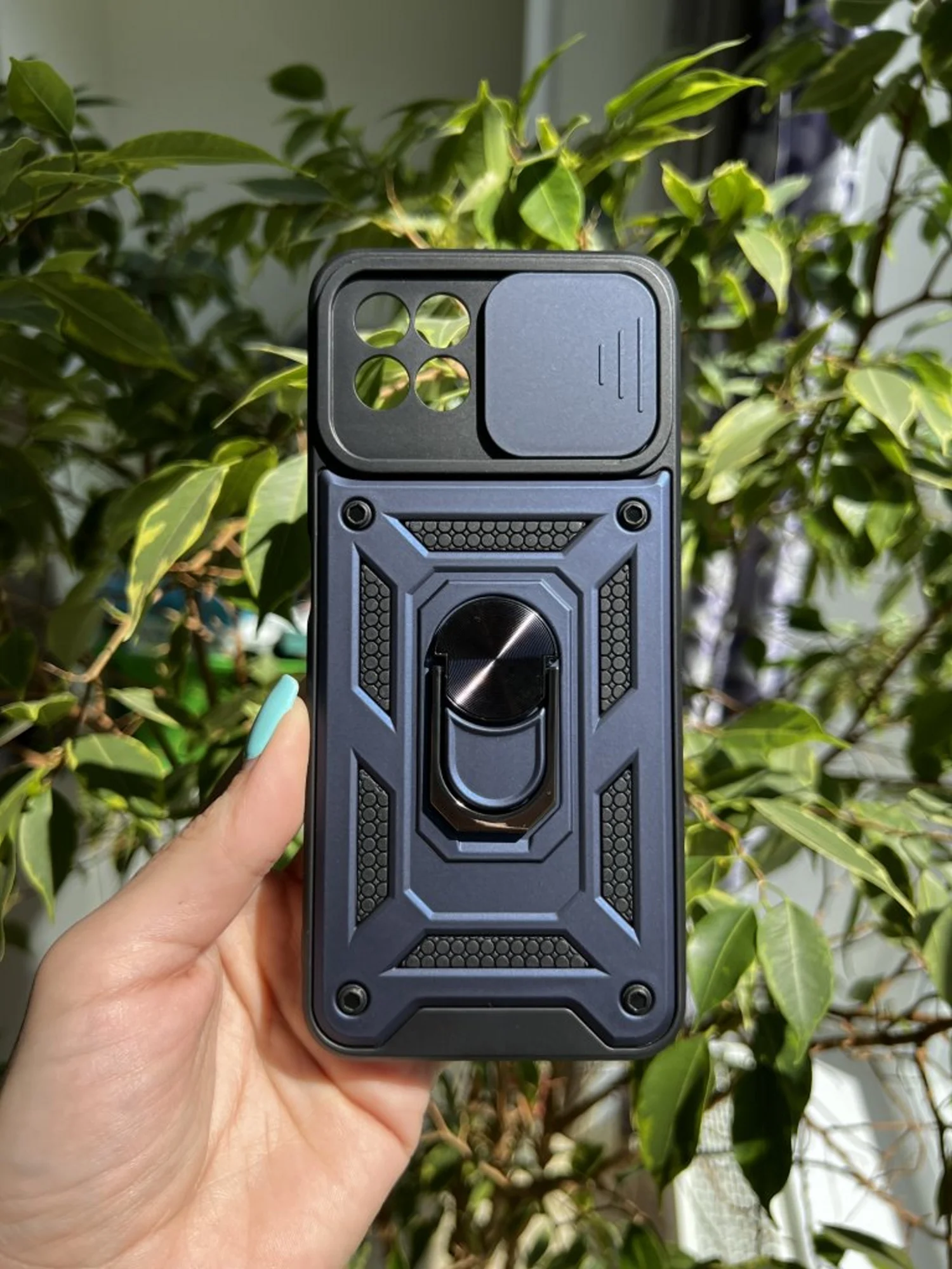Темно-синий чехол противоударный armors для Realme 8i и Narzo 50 4G / Реалми 8i и Нарзо 50 4G