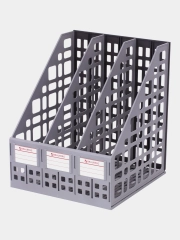 Органайзер для документов Brauberg Maxi Plus,240 мм, 3 отделения, сетчатый, сборный, серый
