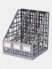 Органайзер для документов Brauberg Maxi Plus,240 мм, 3 отделения, сетчатый, сборный, серый