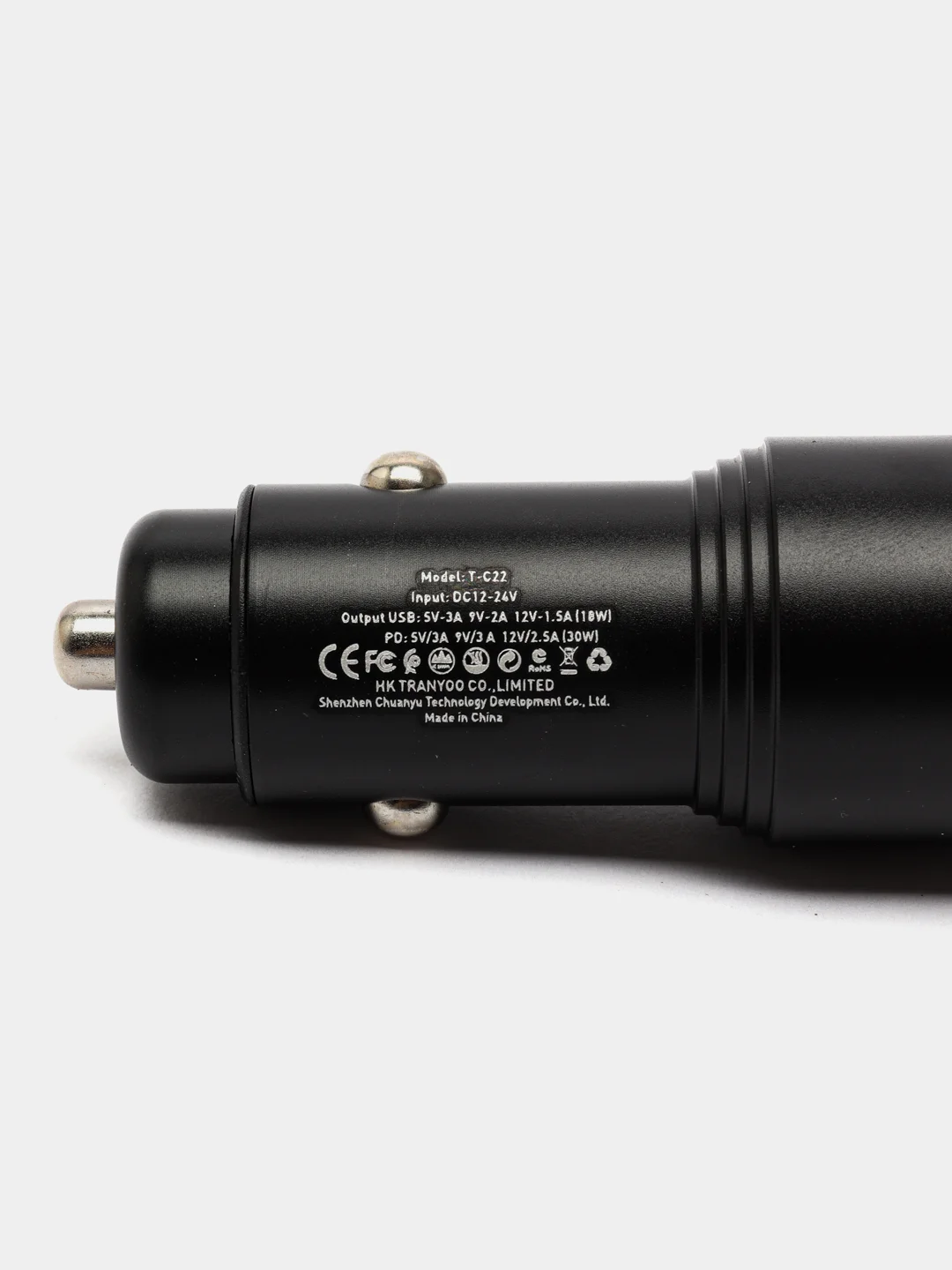 Автомобильное зарядное устройство TRANYOO USB + TYPE-C, поддержка быстрой зарядки, металл