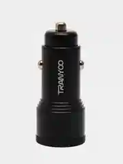 Автомобильное зарядное устройство TRANYOO USB + TYPE-C, поддержка быстрой зарядки, металл
