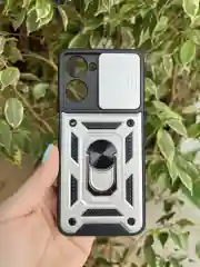 Серебряный чехол противоударный armors для Realme 10 4G / Реалми 10 4G с защитой камеры