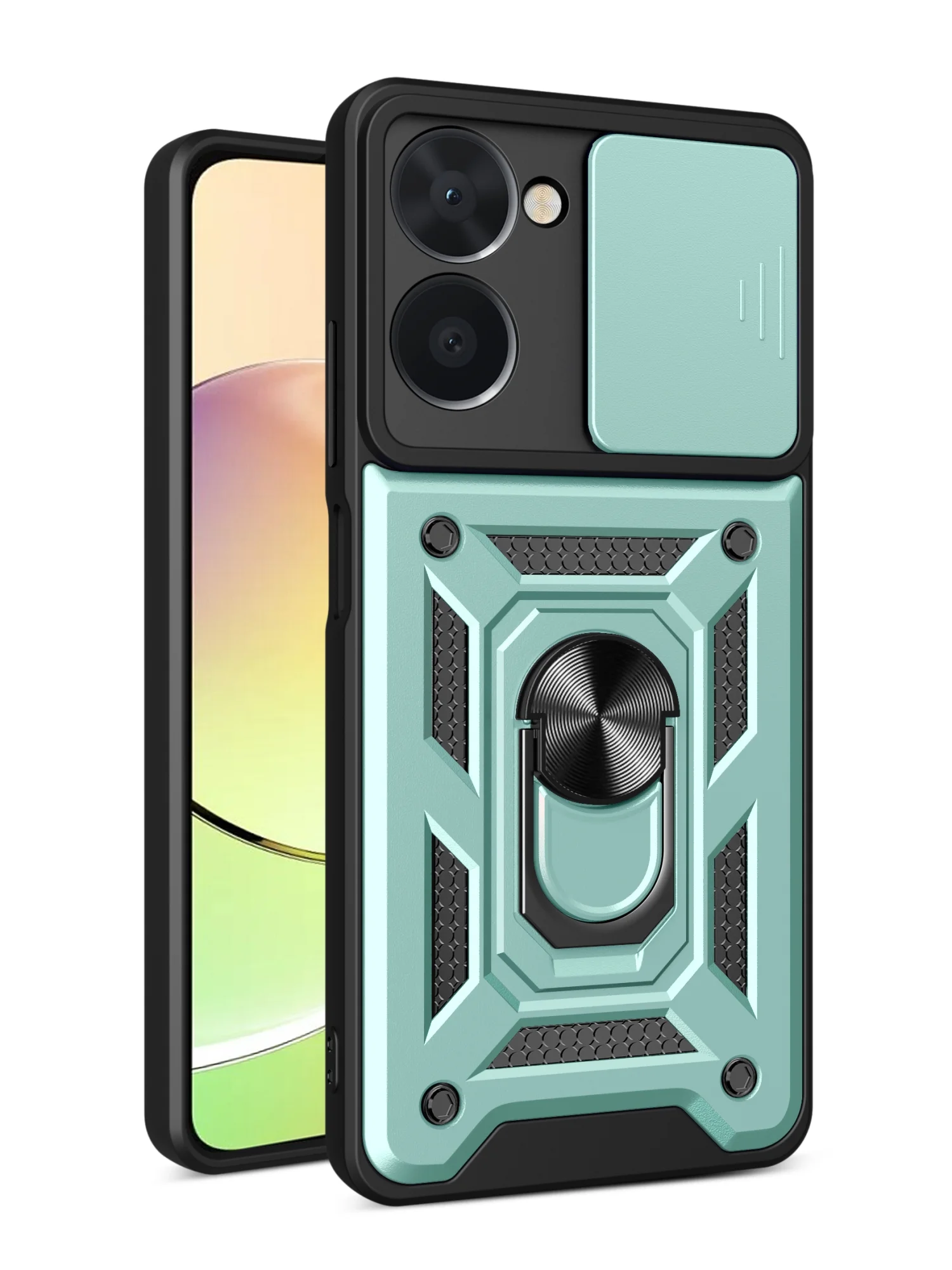 Зеленый чехол противоударный armors для Realme 10 4G / Реалми 10 4G с защитой камеры