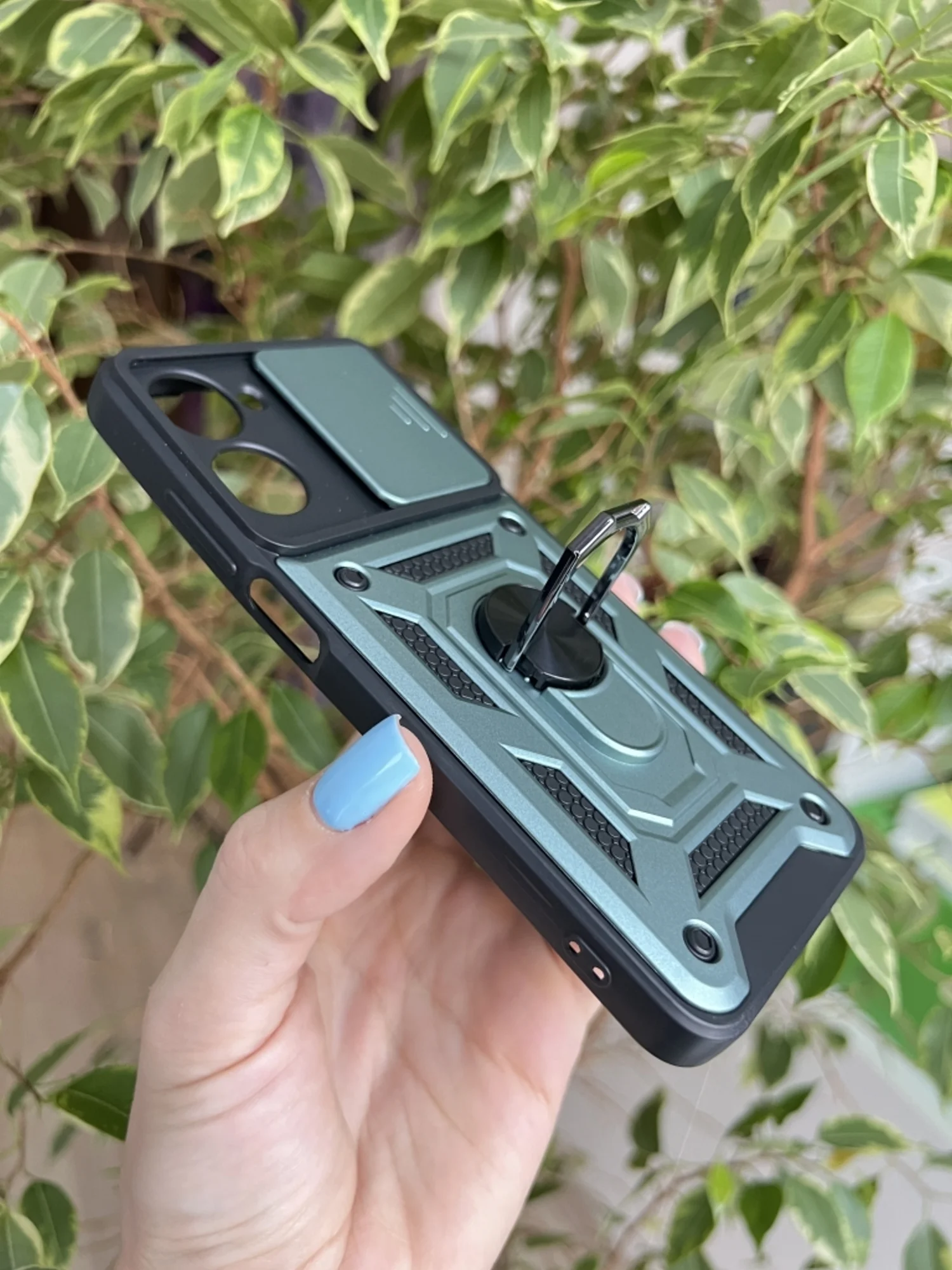 Зеленый чехол противоударный armors для Realme 10 4G / Реалми 10 4G с защитой камеры