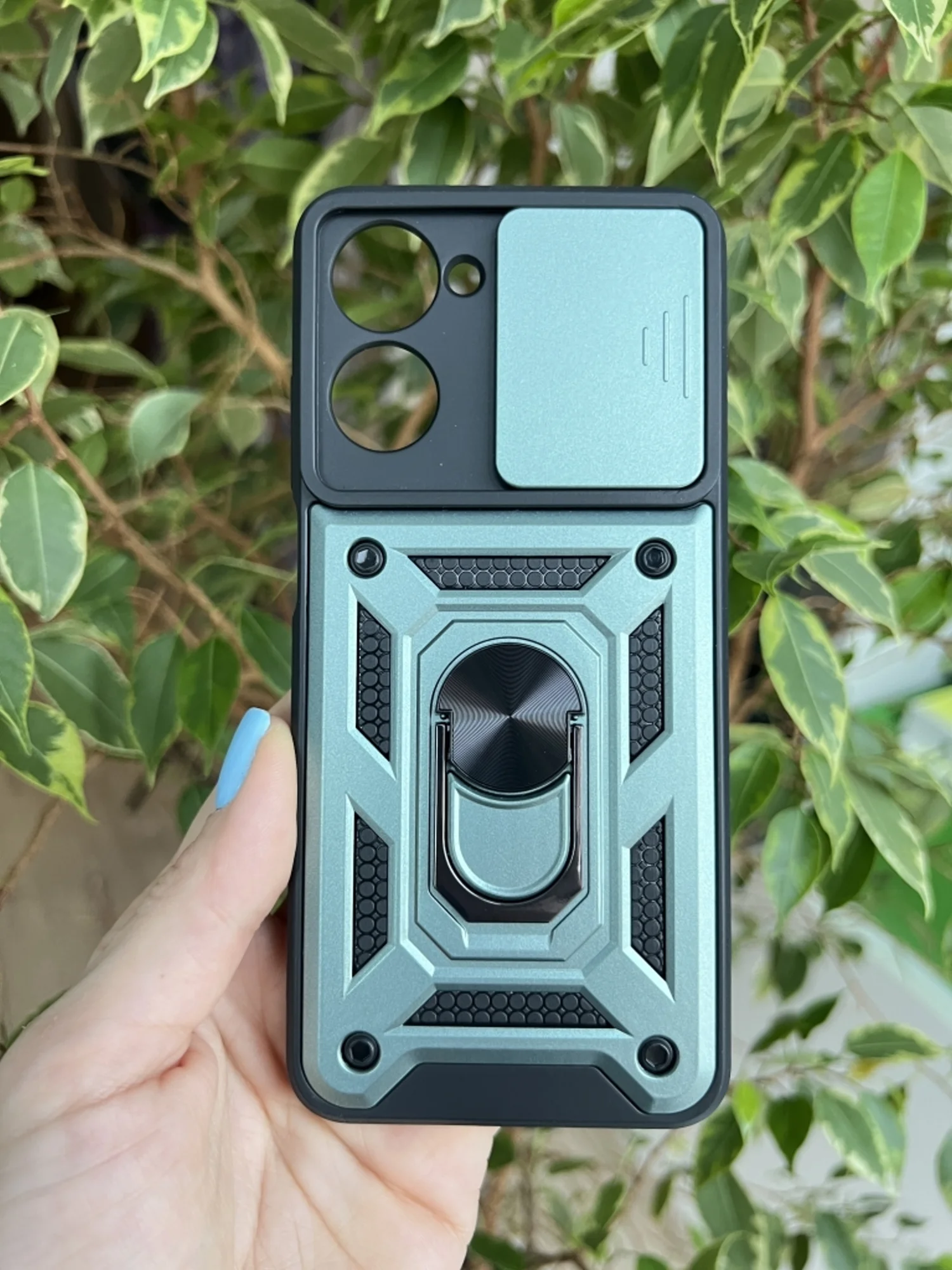 Зеленый чехол противоударный armors для Realme 10 4G / Реалми 10 4G с защитой камеры