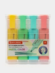 Текстовыделители Brauberg Original Pastel набор 4 цвета, пастельные маркеры, линия 1-5 мм
