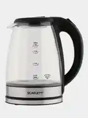 Электрический чайник Scarlett SC-EK27G88, стекло, 1800Вт, 1.8л, серебристый/черный