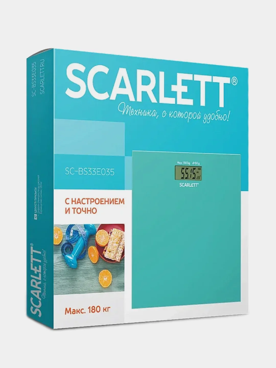 Весы напольные SCARLETT SC-BS33E035, 180 кг, голубой