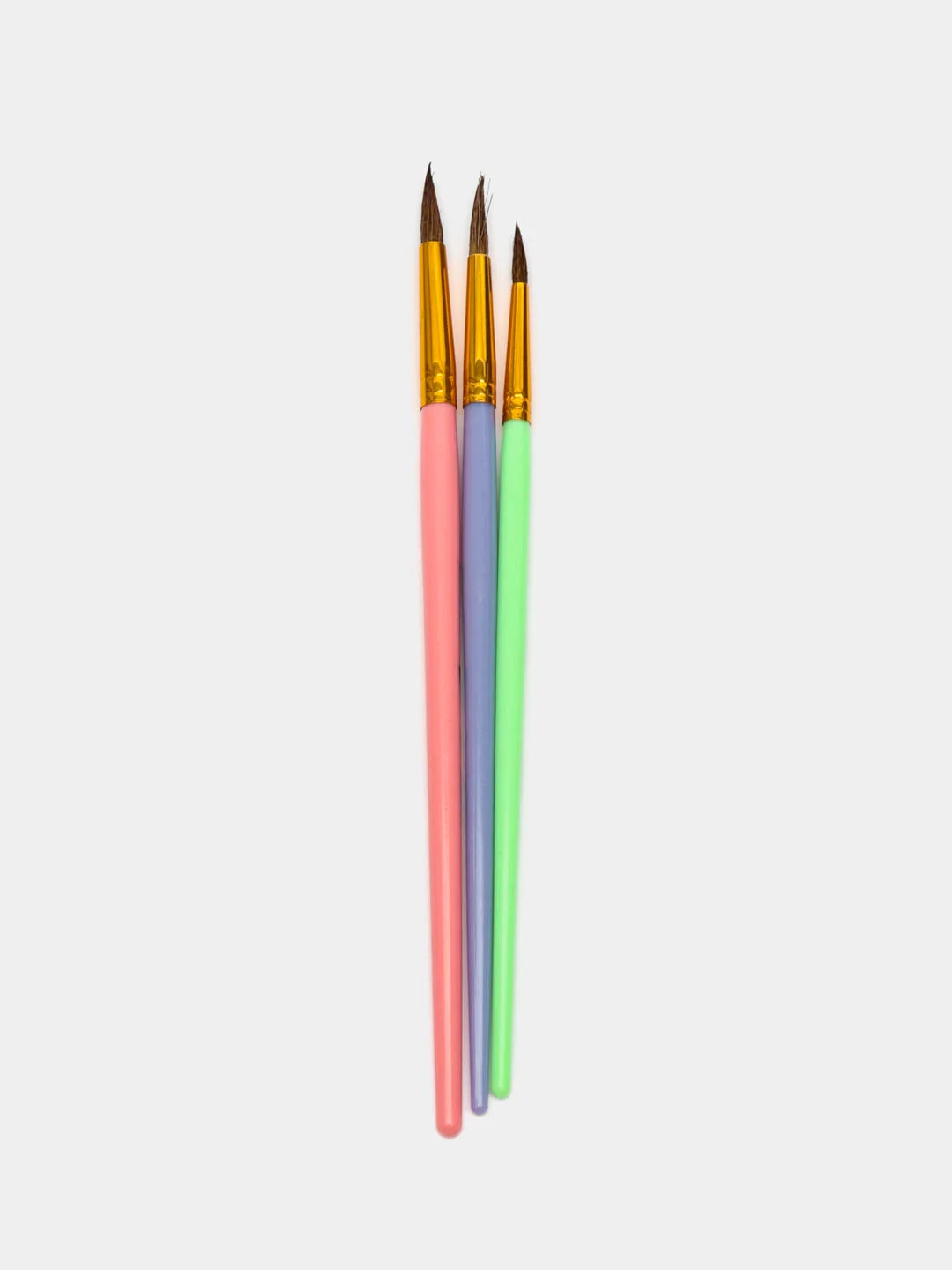 Кисти Brauberg Kids, 201074, для рисования в школу 3 шт, кисточки круглые № 3 4 5, пони