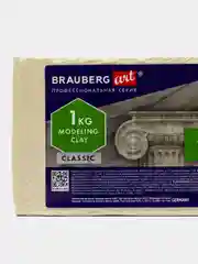 Пластилин скульптурный мягкий белый 5 кг художественный, Brauberg Art Classic