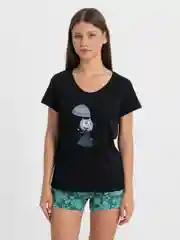 Зеленый пижама женская с шортами