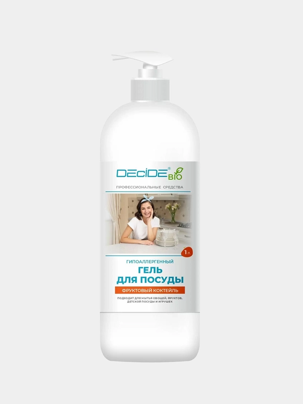 Средство для мытья посуды DECIDE Professional "Фруктовый коктейль", гель, 1 л