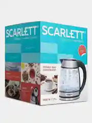Электрический чайник SCARLETT SC-EK27G54, стекло, 1800 Вт, 1.7 л, серебристый/черный