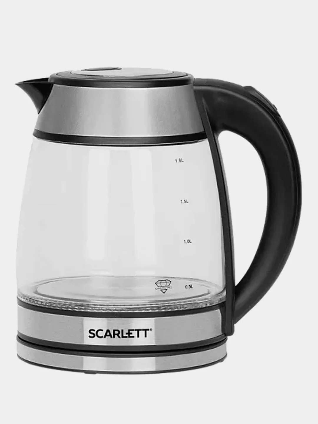 Электрический чайник SCARLETT SC-EK27G54, стекло, 1800 Вт, 1.7 л, серебристый/черный