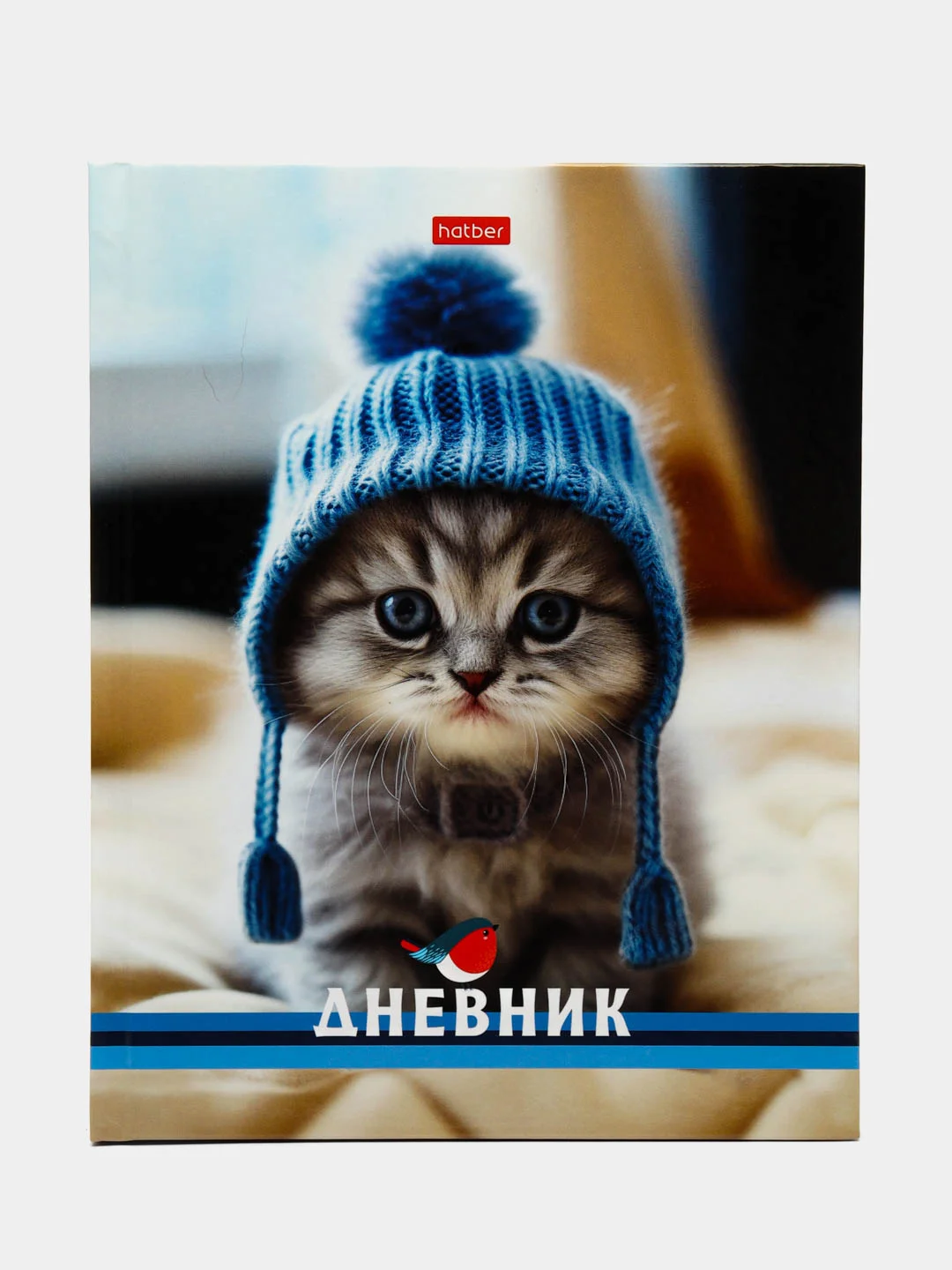 Дневник школьный для 1-11 классов "Котик в шапочке" твердая обложка, глянцевая ламинация