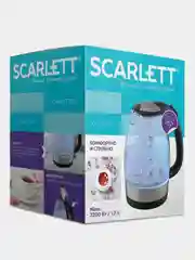 Электрический чайник SCARLETT SC-EK27G91, стекло, 2200 Вт, 1.7 л, серебристый/черный