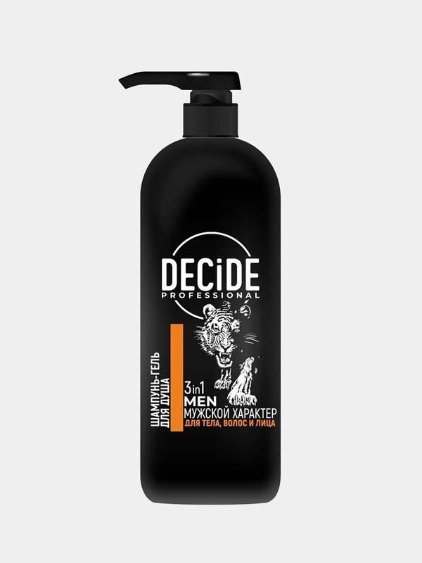 Шампунь-гель для душа DECIDE Professional "Мужской характер", 1 л